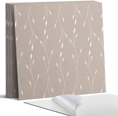 Coloray Wandpanelen Zelfklevend - Delicaat plantenpatroon Zelfklevende Wandpanelen - 50 cm x 50 cm - Beige Wandpaneel PVC - 4 stuks - Bloemen en planten Wandpanelen Zelfklevend - Keuken Wandpanelen - Wandpanelen Badkamer