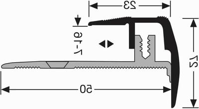 Traprandprofiel - Hoekprofiel Trap - Trap Randen Beveiligen - Geribbeld Anti-slip Oppervlak - 1000 mm Lengte - Zwart