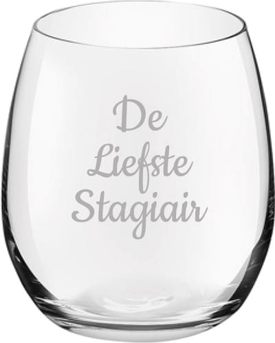 Gegraveerde Drinkglas 39cl De Liefste Stagiair