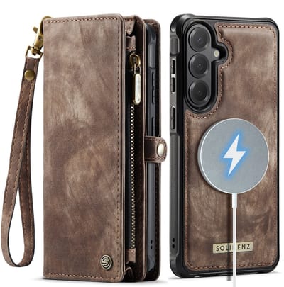 Solidenz Hoesje - Geschikt voor Samsung Galaxy S26 - Urban Wallet - Bruin