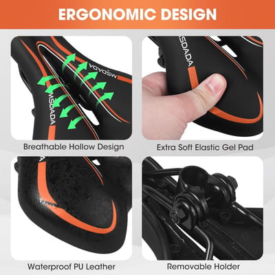 Comfortabel Ergonomisch Fietszadel voor Heren en Dames – Waterdicht Gel MTB-zadel voor Racefiets, Mountainbike en BMX