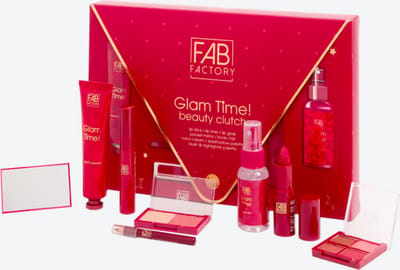 FAB Factory Glam Time Beauty Clutch - 8 Make-Up producten - Kerstcadeau