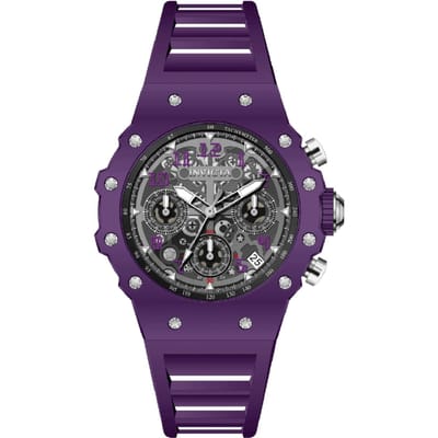 Invicta Racing 69625 Herenhorloge - Quartz Uurwerk - Acryl met Zilveren Wijzerplaat - 40 mm