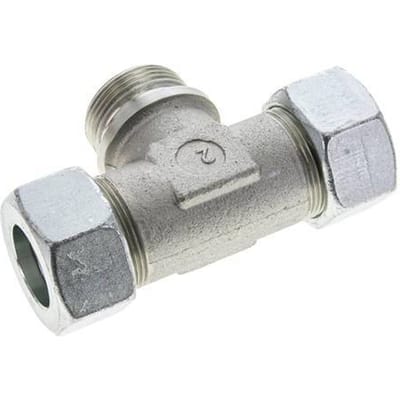 30S & G1-1/4'' Verzinkt Stalen T-stuk Snijringkoppeling Buitendraad 400bar ISO 8434-1