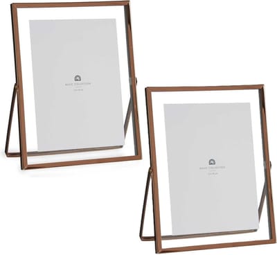 Giftdecor Fotolijstje voor 13 x 18 cm foto - 2x - koper - metaal - Modern - frame 18 x 23 cm