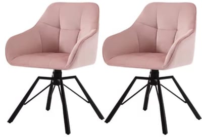 Set van 2 Draaibare Eetkamerstoelen - Gestoffeerde Comfortstoelen met Armleuningen & Rugleuning - Voor Keuken, Woonkamer & Restaurant