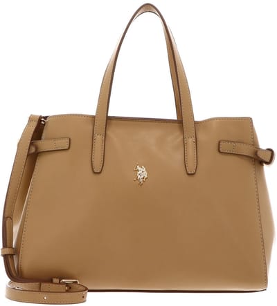 U.S. POLO ASSN. handtas schoudertas Guildford Double Handle Bag Camel Yellow bruine