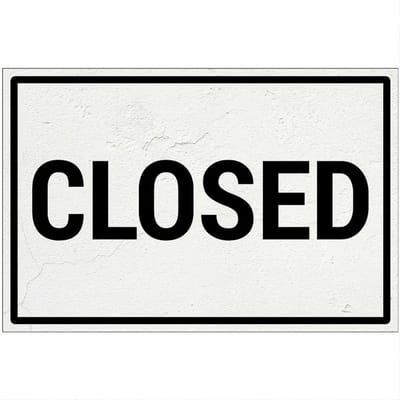 Closed bord | Forex Re materiaal | 18 x 12 cm