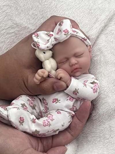 Realistische Mini Reborn Pop Meisje 18 cm - Volledig Siliconen Babypop met Accessoires