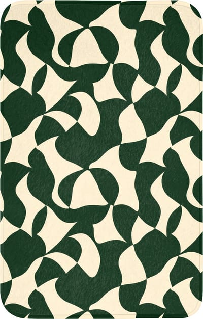 WC mat 50x80 cm - Antislip - Groen - Organische vlakken - Crème - Toiletmat - Vloermat - Douchemat - Toilet tapijt - Toiletmatten