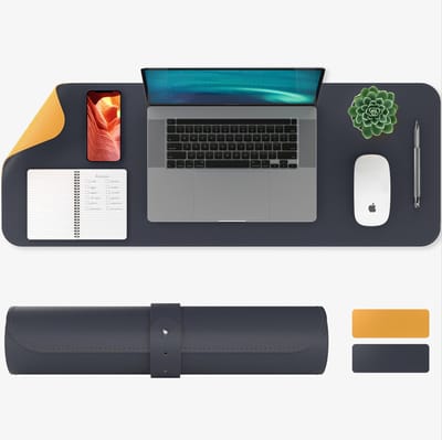 ACROPAQ Bureau onderlegger kunstleer - Dubbelzijdig 80 x 30 cm - Bureaumat onderlegger - Muismat XXL - Bureau accessoires