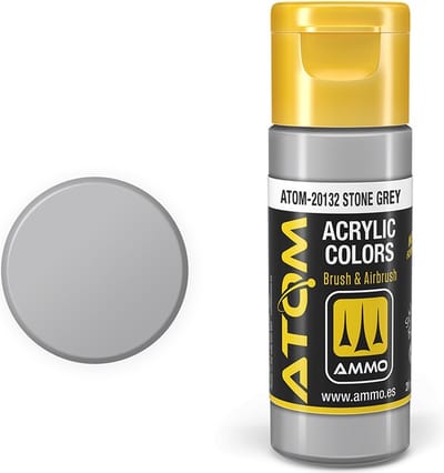 AMMO by Mig Jimenez Hobbyverf Acrylverf - MIG 20132 ATOM - Stone Grey - Acryl - 20ml Verf flesje - 20 ml