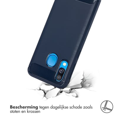 imoshion Hoesje - Geschikt voor Samsung Galaxy A40 - Brushed Backcover - Donkerblauw
