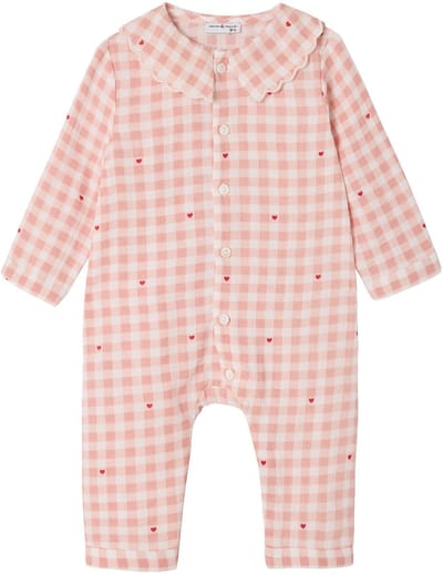Envie de fraise Baby pyjama met wijde hals van biologisch katoen