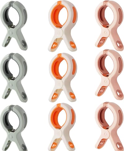 9 Stuks Knijpers - Klemmen - Klem - Strandlaken Knijpers - Sterke Handdoekclips, Winddicht, Strandhanddoekclips voor Dagelijkse Was, Badhanddoek, Tapijt, Beddengoed en Dikke Dekens
