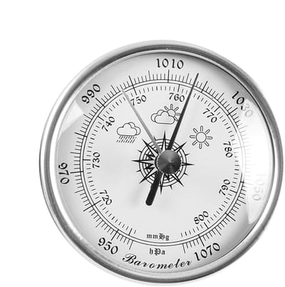 Buitenbarometer - Drukmeter - Weer Bewaken - Mechanische Wijzers - 70 mm - Zilver
