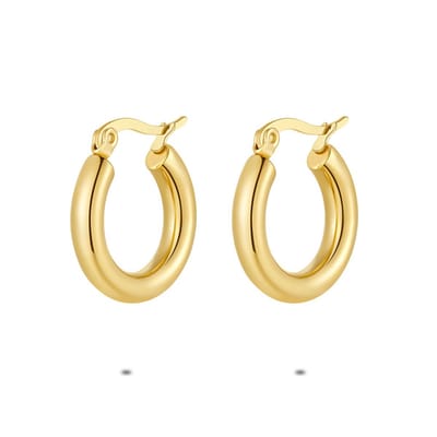Twice As Nice Oorbellen in goudkleurig edelstaal, oorring, 20 mm
