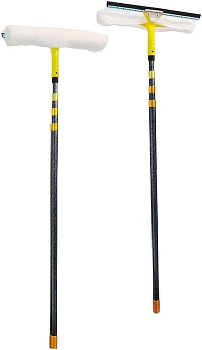 Raamwisser met Telescoopsteel - Raamtrekker Lange Steel - Hoge Ramen Schoonmaken - Uitschuifbaar tot 7 Meter - 35 cm Schraper