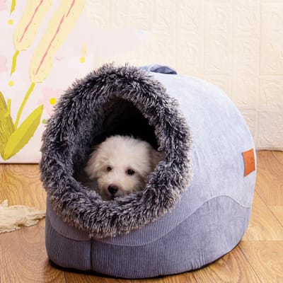 Huisdier Warm Pantoffel Nest Zacht Klein Kat Hond Bed Schattig Comfortabel Pantoffels Vormig Semi-Gesloten Verdikt Kussen Bed Huisdier Benodigdheden M