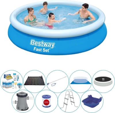 Fast Set Rond 366x76 cm - Deluxe Zwembad Pakket