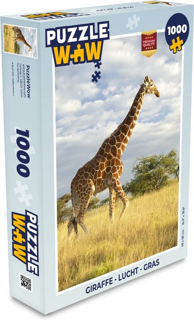 Puzzel Giraffe - Lucht - Gras - Legpuzzel - Puzzel 1000 stukjes volwassenen