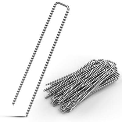 Set van 100 verzinkte stalen grondankers 150x2,7mm voor tuin en kamperen
