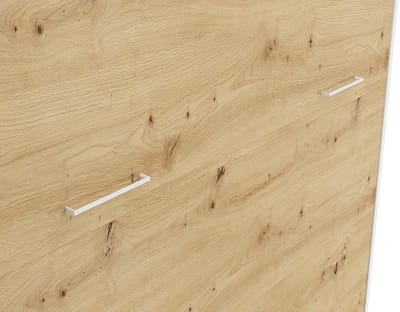 Vente-unique Bedkast hout natuurlijk licht, wit 160 x 200 cm