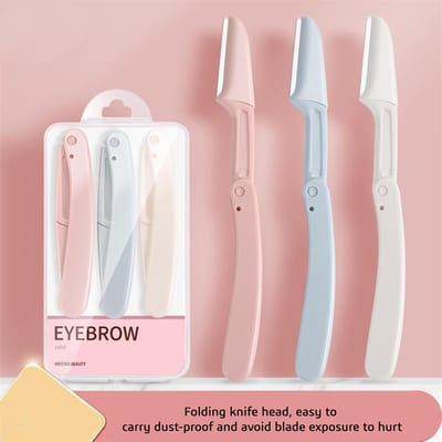 3 Pièces Tondeuse à Sourcils Épilateurs Faciaux pour Femmes Épilateur à Sourcils pour Dames Rasoir pour la Forme du Visage et des Sourcils multicolore