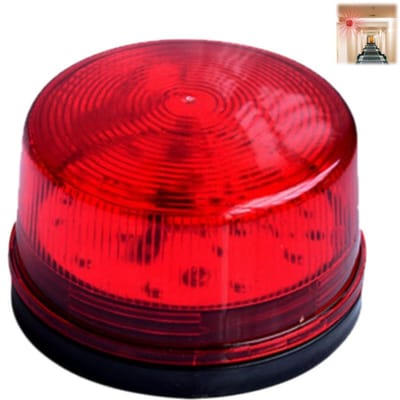 Hoorbaar en visueel alarm - waarschuwingslampje - veiligheidsalarm - knipperend signaallampje - waterdicht - geschikt voor ondergrondse garages en fabriekswerkzaamheden - rood - 7*7*3,7 cm - 12V