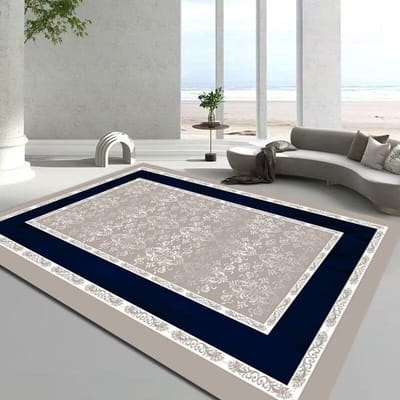 Tapis Décoratifs Grande Surface Style Européen Luxe Motif Cadre Maison Tapis de Salon Chambre Salon Tables Basses Tapis de Sol Doux 100*200cm