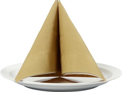 Servetten, afm 40x40 cm, 60 gr, goud, 20 stuk/ 1 doos