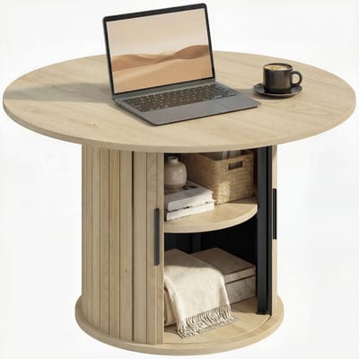 HOMCOM Salontafel - MDF, Staal - 80 x 80 x 50 cm - Natuurlijke houtafwerking
