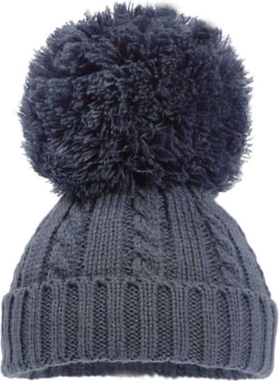 Soft Touch Babymuts Elegance Pompom Acryl Blauwgrijs Maat M