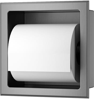 AquaVik Toiletrolhouder Røk Zonder Klep Inbouw Aska Aska Gunmetal