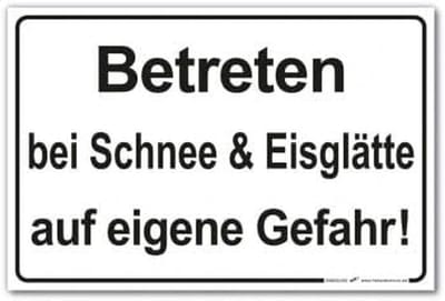 Waarschuwingsbord Gladheid Sneeuw en IJs 30x20cm