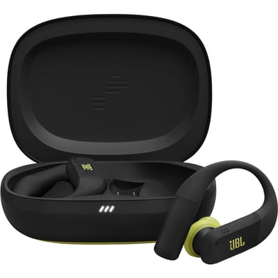 JBL Endurance Peak 4 - Sport Oordopjes - Draadloos Bluetooth - In ear - Oortjes met Oorhaak - Hardlopen - 48 uur - IP68 - Waterbestendig - Zwart & Lime