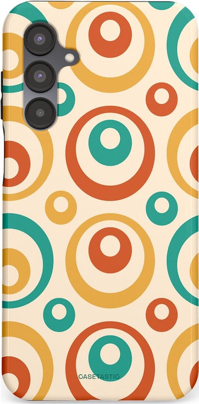 Casetastic hoesje geschikt voor Samsung Galaxy A16 - Dubbellaagse bescherming - Bolletjes boogie - Fashion Case - Crème Terracotta Goud Turquoise