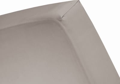 YOON hoeslaken katoensatijn taupe - 90x200 cm - GOTS gecertificeerd 100% katoensatijn