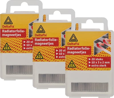 Deltafix Radiatorfolie magneten - 60x - nikkel - hittebestendig - 10 x 3 x 2 mm