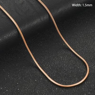 Aramat Jewels | Halskettingen | RVS Slangenketting Roségoud Rond- Soepele Snake Chain Ketting | 1.5mm / 45cm |45cm |1,5mm | Staal | Volwassenen | Verkleurd niet