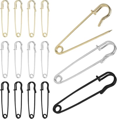 Grote Metalen Veiligheidsspelden 6,9 cm - Set van 15 voor Leer, Canvas en Handwerk
