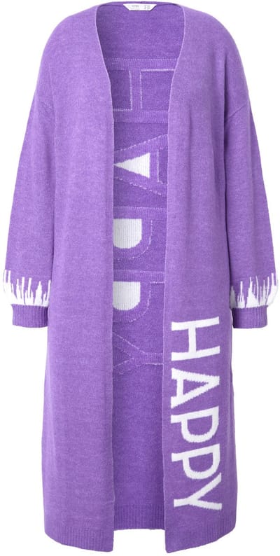 Angel of Style - Dames - Lang vest straight fit HAPPY-statements - Seringpaars - Maat 50+