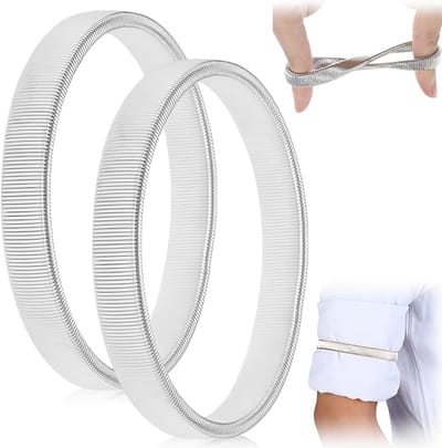 Antislip Mouwhouders - 2 stuks Voor Overhemden - Houdert Voor Mouwen Of Manchetten - Voor Mannen En Vrouwen - Zilver