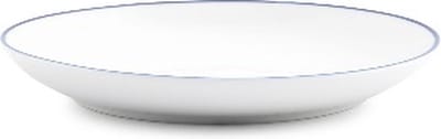BonBistro Plat bord 15cm coupe blue rim Basic White (Set van 6)