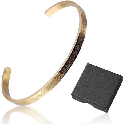 Solidchoice- Armband Gouden Arabische Stijl - Sieradendoosje Zwart - Roestvrij Staal - Duurzaam - Compact - Geschikt voor Dagelijks Gebruik - Sieraad