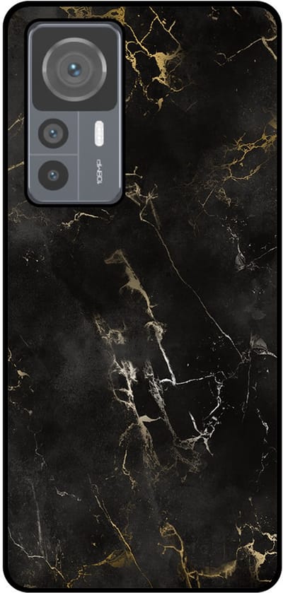 Smartphonica Telefoonhoesje Geschikt voor Xiaomi 12T / 12T Pro met marmer opdruk - TPU backcover case black marble design - Zwart geschikt voor Xiaomi 12T;Xiaomi 12T Pro