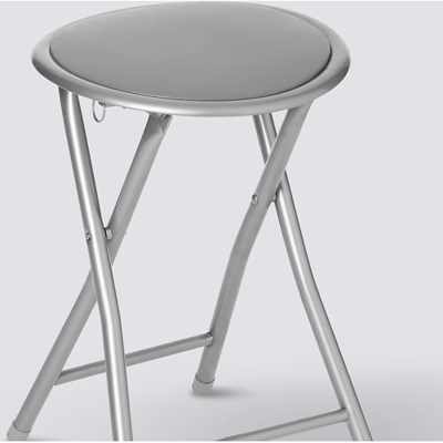 5five Bijzet krukje/stoel - Opvouwbaar - antraciet - 46 cm
