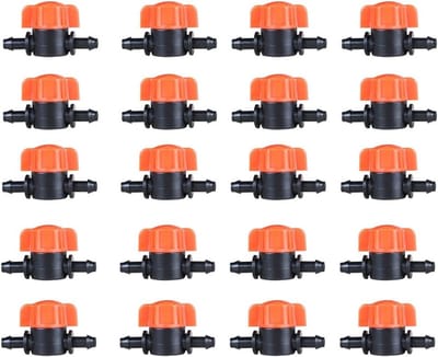 20 Stuks Barb Afsluitkleppen voor 4/7mm Drip Irrigatiebuizen - Universele Clutch Kleppen voor Tuinirrigatie en Waterbeheer
