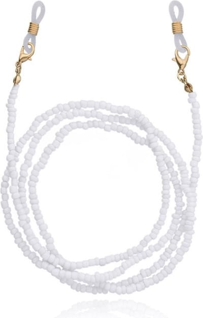 Deja Jewels Wit Koord voor Zonnebril of Leesbril met Kraaltjes
