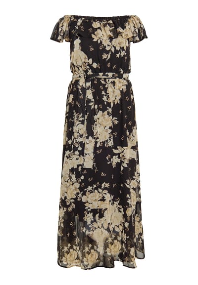 Faina Jurk Dames zwarte bloem